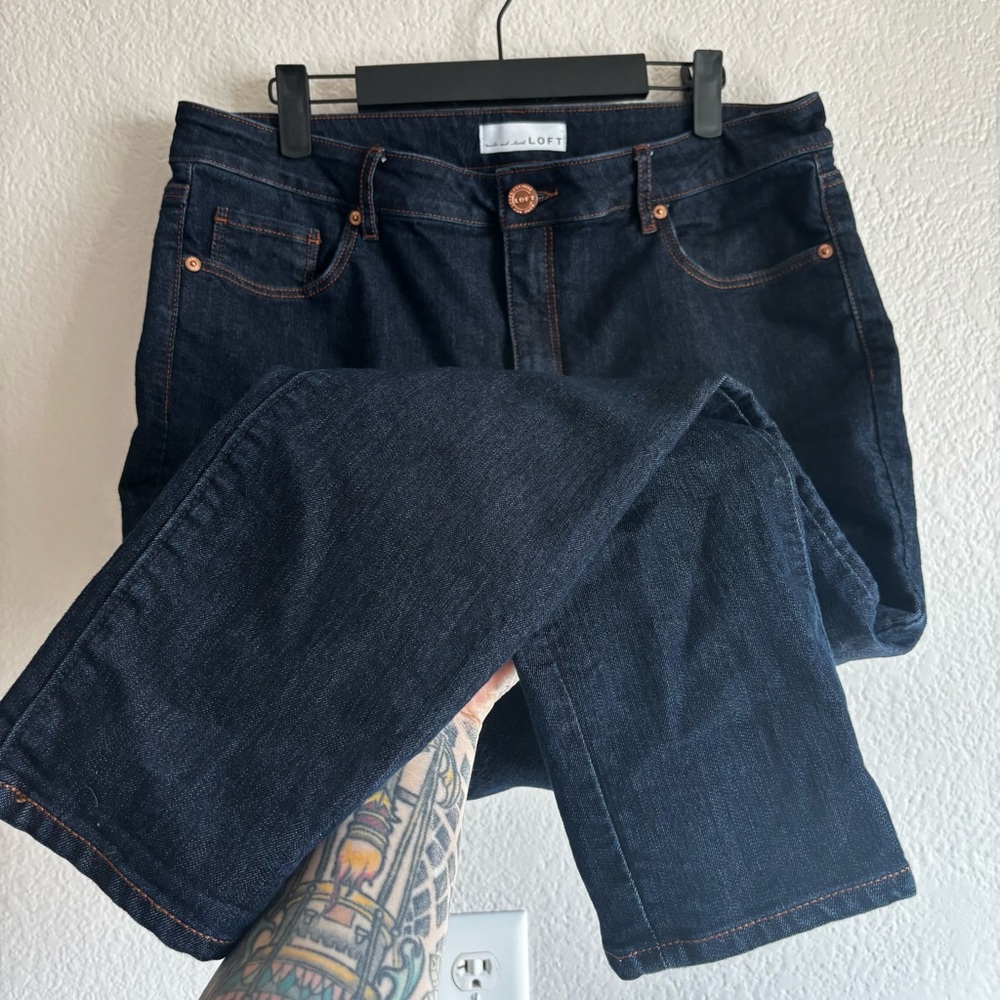 LOFT Women's Indigo Straight Leg Jeans